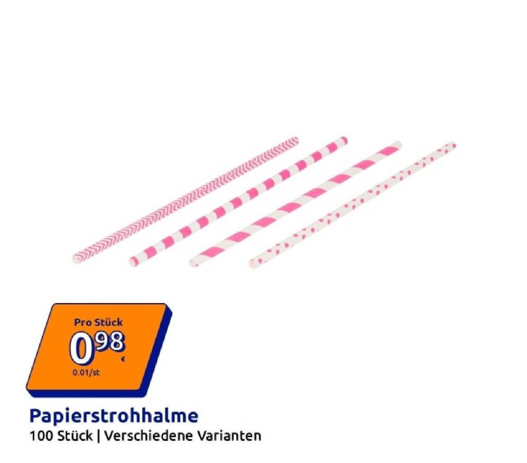 Papierstrohhalme Angebot bei Action