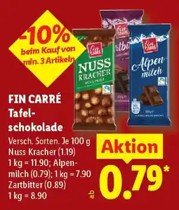 Lidl FIN CARRÉ Tafelschokolade Angebot