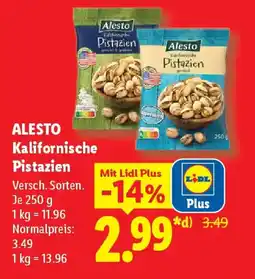 Lidl ALESTO Kalifornische Pistazien Angebot