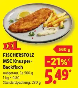 Lidl FISCHERSTOLZ MSC Knusper- Backfisch Angebot