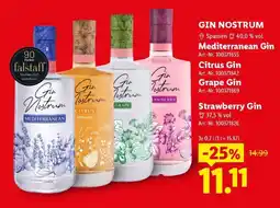Lidl GIN NOSTRUM Mediterranean Gin Citrus Gin Grape Gin Strawberry Gin Angebot