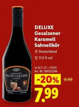 Lidl DELUXE Gesalzener Karamell Sahnelikör Angebot