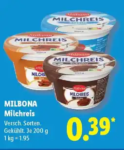Lidl MILBONA Milchreis Angebot