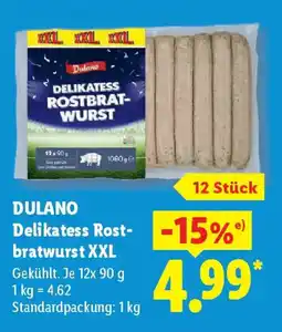 Lidl DULANO Delikatess Rostbratwurst XXL Angebot