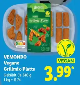 Lidl VEMONDO Vegane Grillmix-Platte Angebot