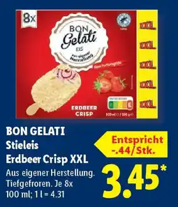 Lidl BON GELATI Stieleis Erdbeer Crisp XXL Angebot