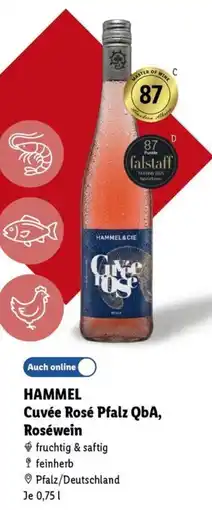 Lidl HAMMEL Cuvée Rosé Pfalz QbA, Roséwein Angebot