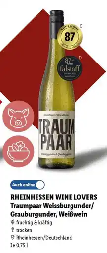 Lidl RHEINHESSEN WINE LOVERS Traumpaar Weissburgunder/ Grauburgunder, Weißwein Angebot