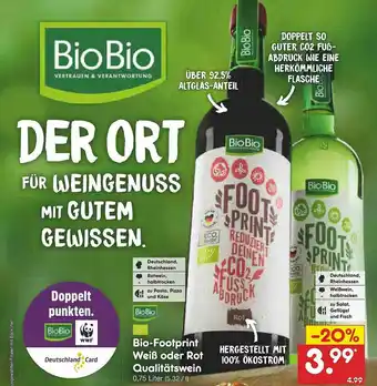 Netto Marken-Discount Biobio Bio-footprint Weiß Oder Rot Qualitätswein Angebot