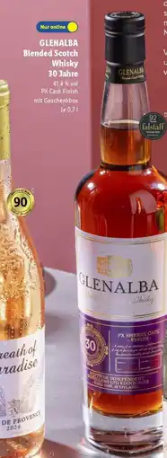 Lidl GLENALBA Blended Scotch Whisky 30 Jahre Angebot