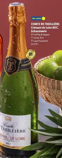 Lidl COMTE DE TREILLIÈRE Crémant de Loire AOC, Schaumwein Angebot
