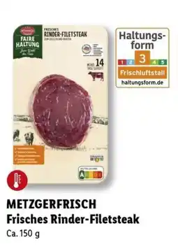 Lidl METZGERFRISCH Frisches Rinder-Filetsteak Angebot