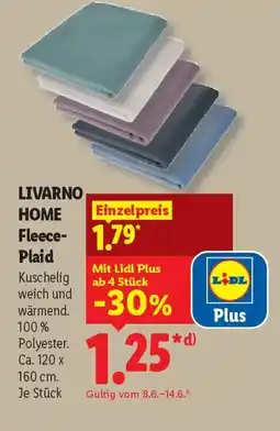 Lidl LIVARNO HOME Fleece Plaid Angebot