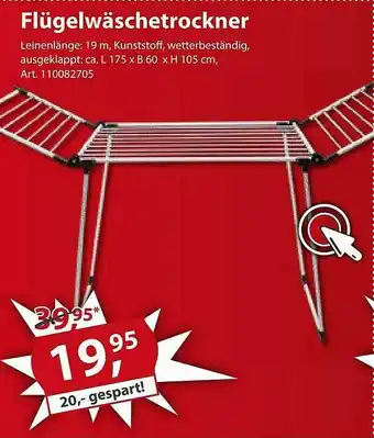 Sonderpreis Baumarkt Flügelwäschetrockner Angebot