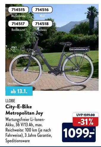 Aldi Süd Llobe City-e-bike Metropolitan Joy Angebot