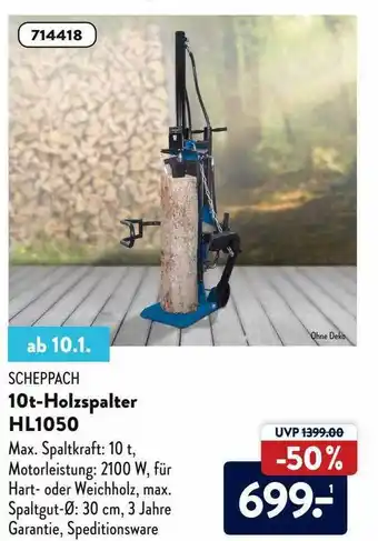 Aldi Süd Scheppach 10t-holzpalter Hl1050 Angebot