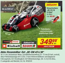 toom Baumarkt Einhell Akku-Rasenmäher-Set,,GE-CM 43 Li M" Angebot