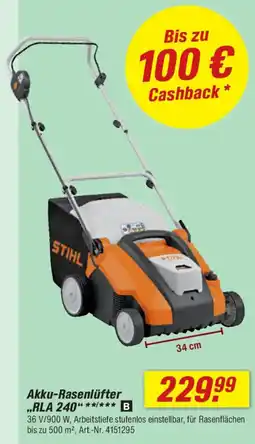 toom Baumarkt STIHL Akku-Rasenlüfter „RLA 240" Angebot