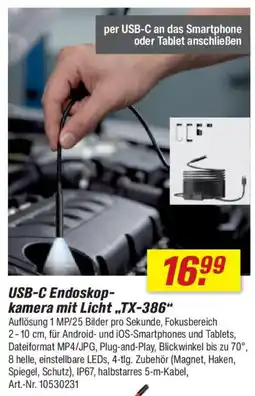 toom Baumarkt USB-C Endoskopkamera mit Licht „,TX-386" Angebot