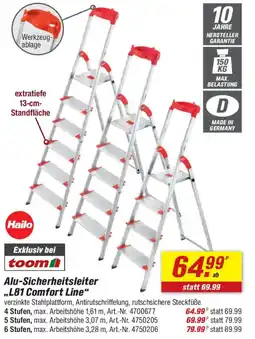 toom Baumarkt Alu-Sicherheitsleiter ,,L81 Comfort Line" Angebot