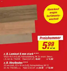 toom Baumarkt z. B. Laminat 6 mm stark Angebot