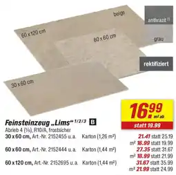 toom Baumarkt Feinsteinzeug,,Lims" Angebot