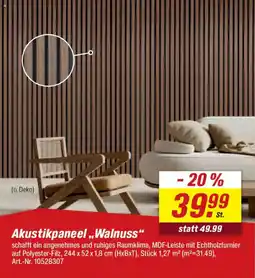 toom Baumarkt Akustikpaneel,,Walnuss" Angebot