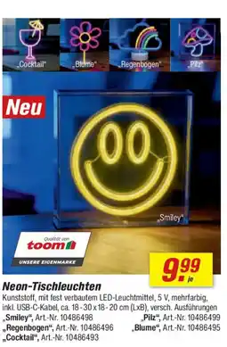 toom Baumarkt Neon-Tischleuchten Angebot