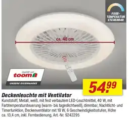 toom Baumarkt Deckenleuchte mit Ventilator Angebot