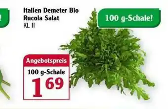 Globus Italien Demeter Bio Rucola Salat Angebot