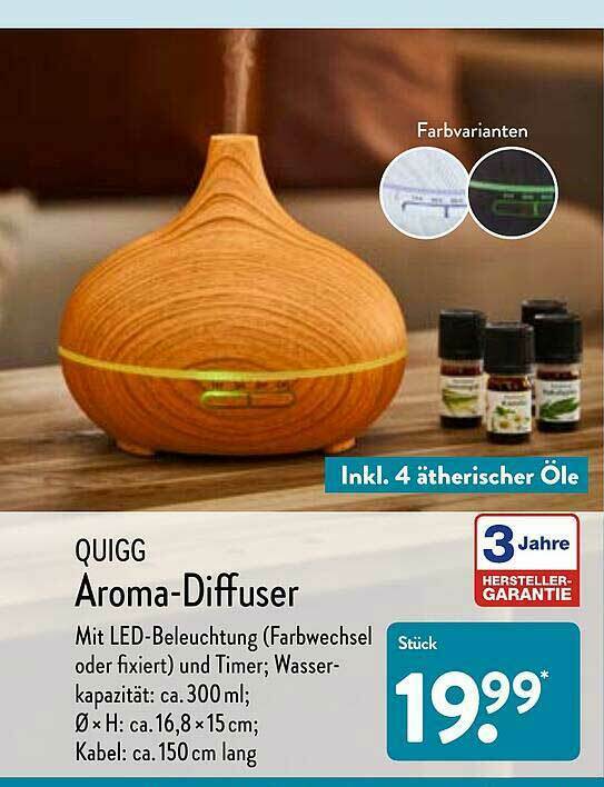 Quigg Aromadiffuser Angebot bei Aldi Nord
