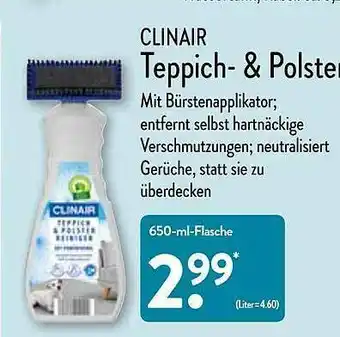 Aldi Nord Clinair Teppich- & Polsterreinigerreiniger Angebot