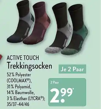Aldi Nord Active Touch Trekkingsocken Angebot