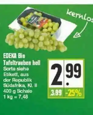 Edeka Edeka Bio Tafeltrauben Hell Angebot