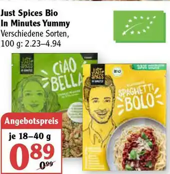 Globus Just Spices Bio In Minutes Yummy Angebot