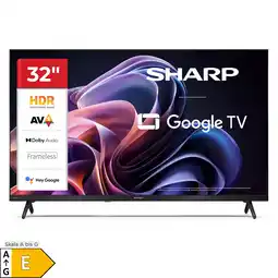 Netto Marken-Discount Sharp 32HF2265E 32 Zoll HD Ready LED Fernseher Google TV Bluetooth Chromecast Triple Tuner Frameless Angebot