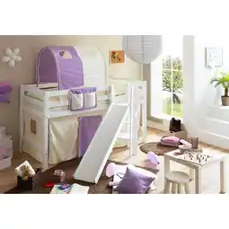 Netto Marken-Discount TiCAA Hochbett mit Rutsche Podestbett Tino Buche Weiß Classic, teilbar mit Farbauswahl Angebot