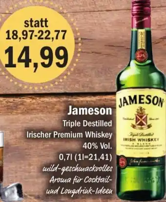 Aktiv Irma Jameson Triple Destilles Irischer Premium Whiskey 0,7L Angebot