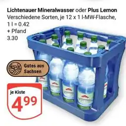 Globus Lichtenauer Mineralwasser oder Plus Lemon Angebot