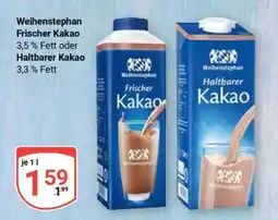 Globus Weihenstephan Frischer Kakao Angebot