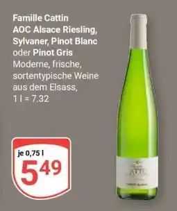 Globus Famille Cattin AOC Alsace Riesling, Sylvaner, Pinot Blanc oder Pinot Gris Angebot