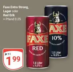 Globus Faxe Extra Strong, Lager oder Red Erik Angebot