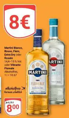 Globus Martini Bianco, Rosso, Fiero, Extra Dry oder Rosato Angebot