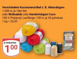Globus Verschiedene Kurzwarenartikel z. B. Allesnähgarn Angebot