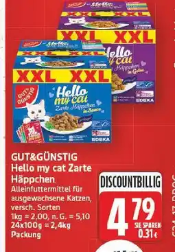 E-Center Gut&günstig hello my cat zarte häppchen Angebot