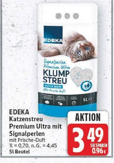 Edeka katzenstreu premium ultra mit signalperlen Angebot bei E-Center