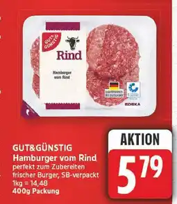 E-Center Gut&günstig hamburger vom rind Angebot