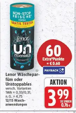 E-Center Lenor wäscheparfüm oder unstoppables Angebot
