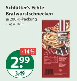V Markt Schlütter's echte bratwurstschnecken Angebot