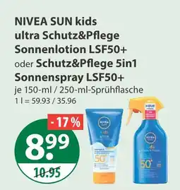 V Markt Nivea sun kids ultra schutz&pflege sonnenlotion lsf50+ Angebot